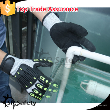 SRSAFETY 13G TPR color de trabajo útiles guantes de seguridad en China, guante de nitrilo guante de trabajo guante de impacto